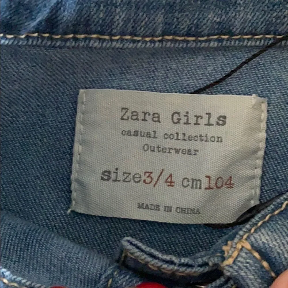 Zara Girls Blue Distressed Denim Button Vest